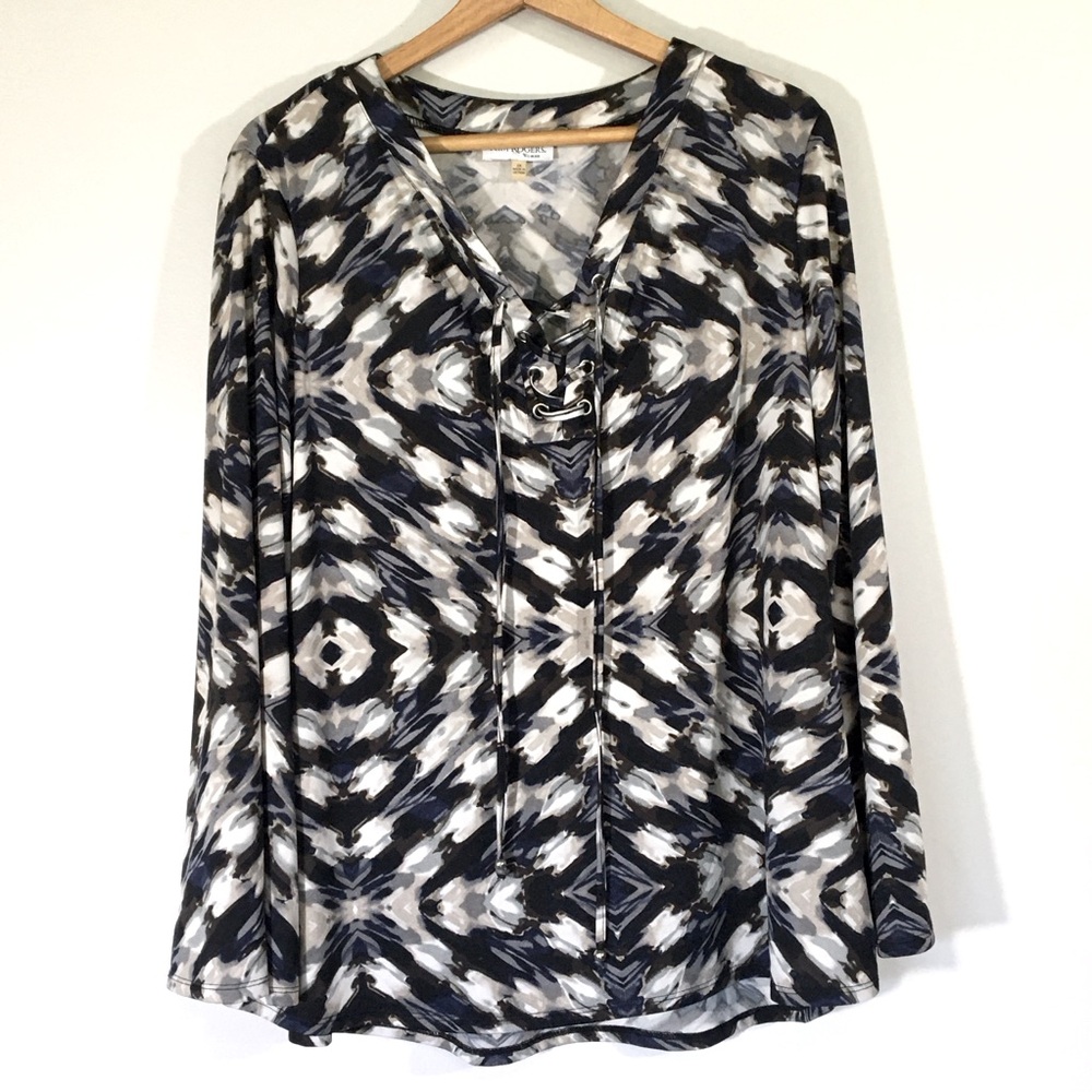 Kim Rogers Lace‎ Up Popover Top